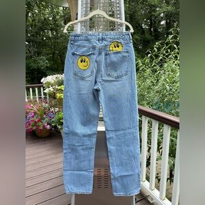 Fashion Nova Emoji Embroidered Blue Denim Jeans